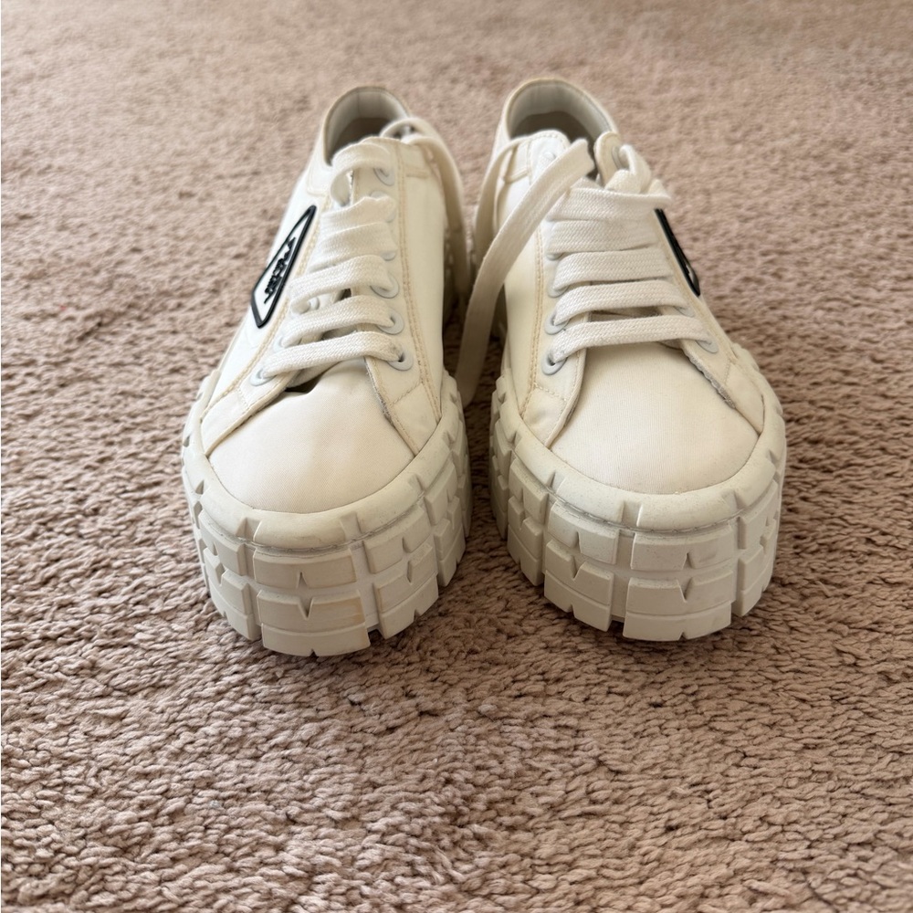 Prada Cream Platform Sneakers - Picture 2 of 5